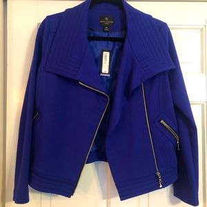 Worthington Moto violet royal blue jacket NWT
